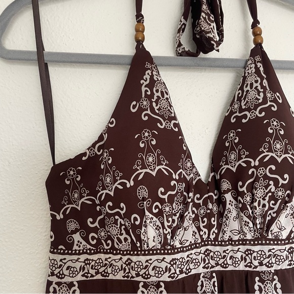 y2k Scarlett Halter Maxi Dress Brown Size 8 - Picture 3 of 8